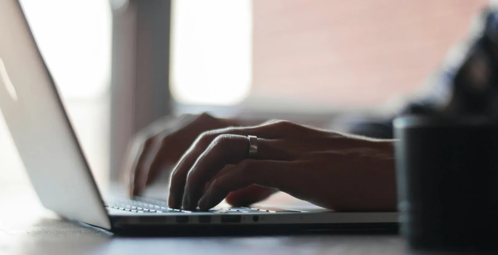 person using laptop